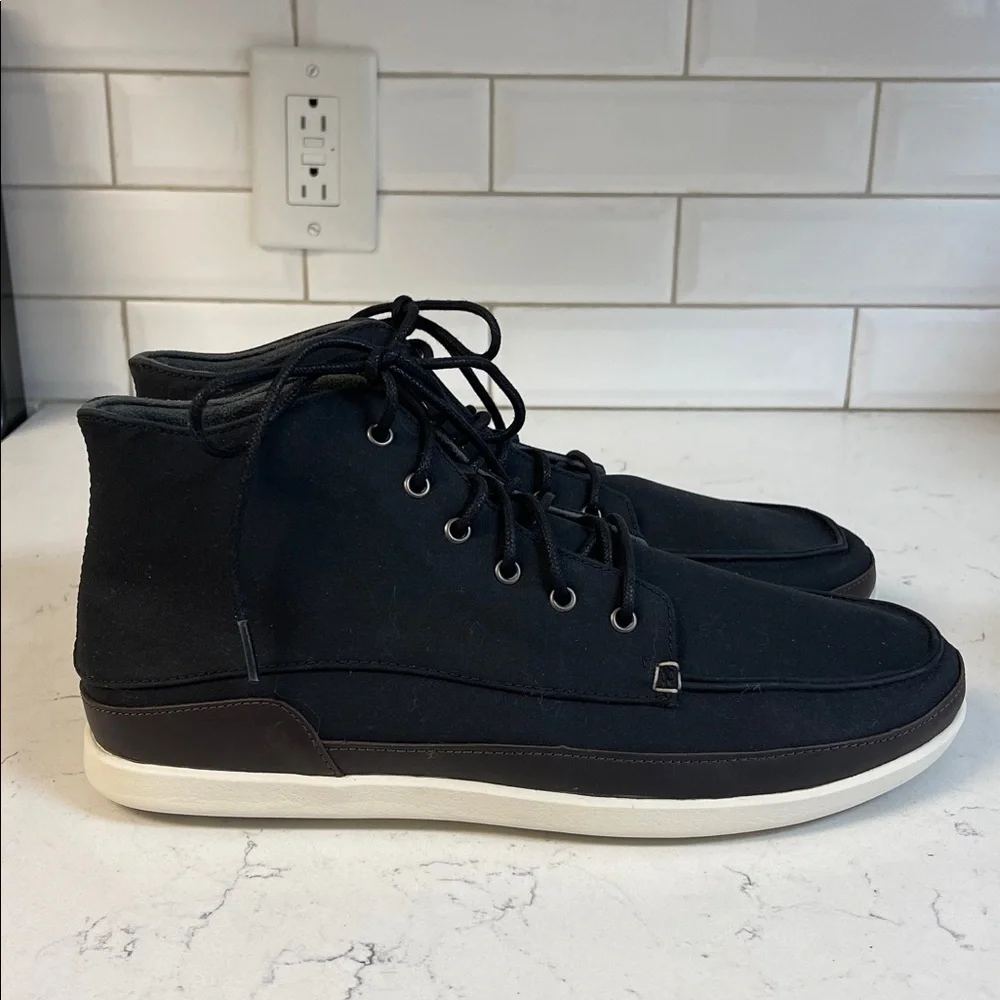 OluKai Chukka Boots Nalukai Kapa Boot Black High-Top Men's Shoes Size 11.5